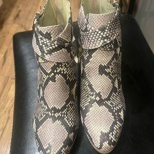 Fergalicious Snakeskin Ankle Booties